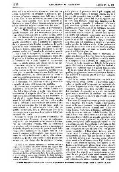 Supplemento al policlinico periodico di medicina, chirurgia ed igiene