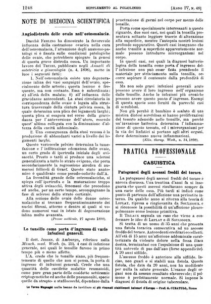 Supplemento al policlinico periodico di medicina, chirurgia ed igiene