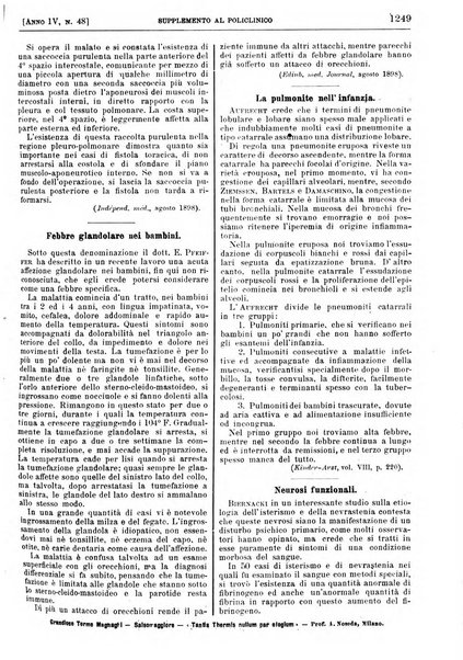 Supplemento al policlinico periodico di medicina, chirurgia ed igiene