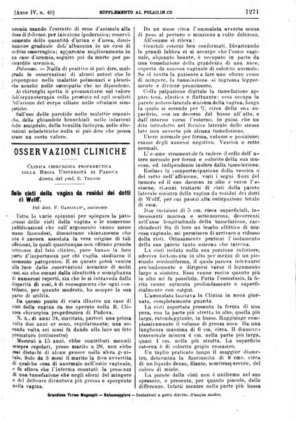 Supplemento al policlinico periodico di medicina, chirurgia ed igiene