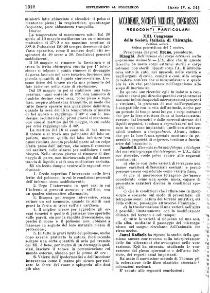 Supplemento al policlinico periodico di medicina, chirurgia ed igiene