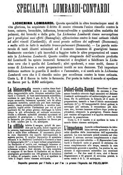 Supplemento al policlinico periodico di medicina, chirurgia ed igiene