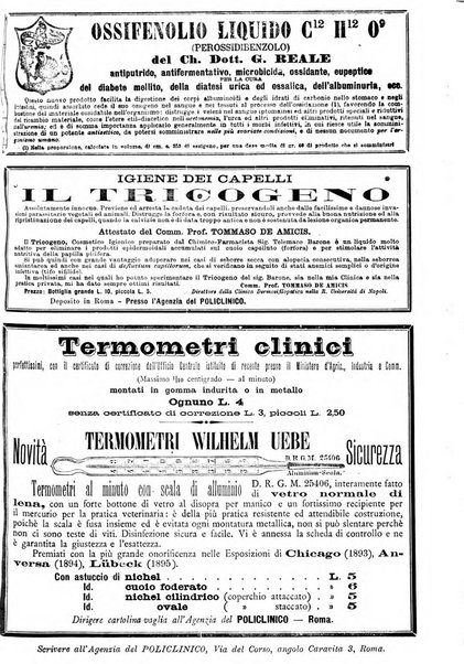 Supplemento al policlinico periodico di medicina, chirurgia ed igiene