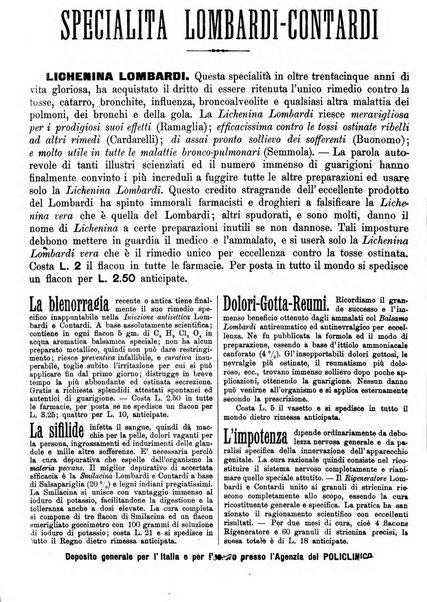 Supplemento al policlinico periodico di medicina, chirurgia ed igiene