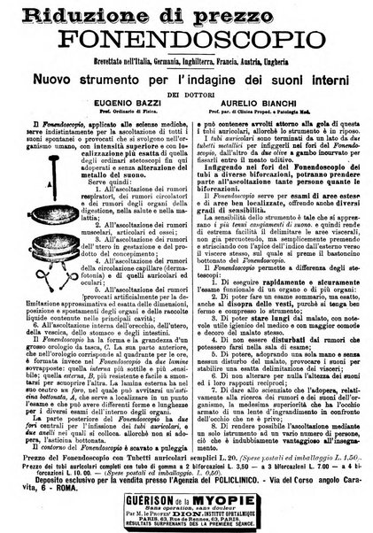 Supplemento al policlinico periodico di medicina, chirurgia ed igiene