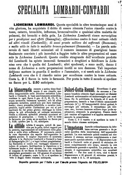 Supplemento al policlinico periodico di medicina, chirurgia ed igiene