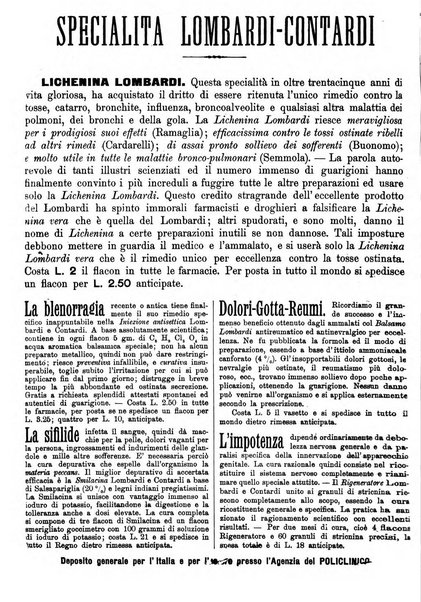 Supplemento al policlinico periodico di medicina, chirurgia ed igiene