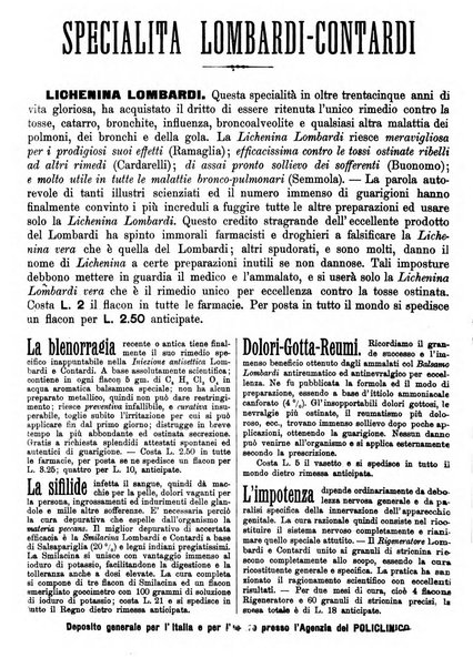 Supplemento al policlinico periodico di medicina, chirurgia ed igiene