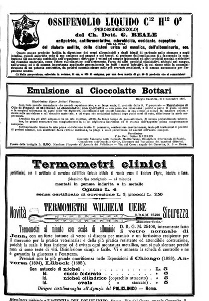 Supplemento al policlinico periodico di medicina, chirurgia ed igiene