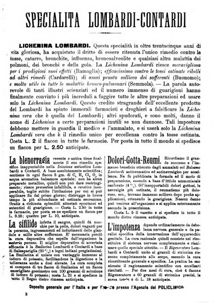 Supplemento al policlinico periodico di medicina, chirurgia ed igiene