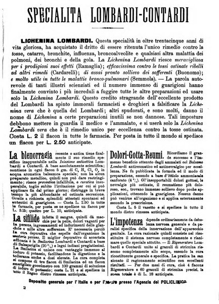 Supplemento al policlinico periodico di medicina, chirurgia ed igiene