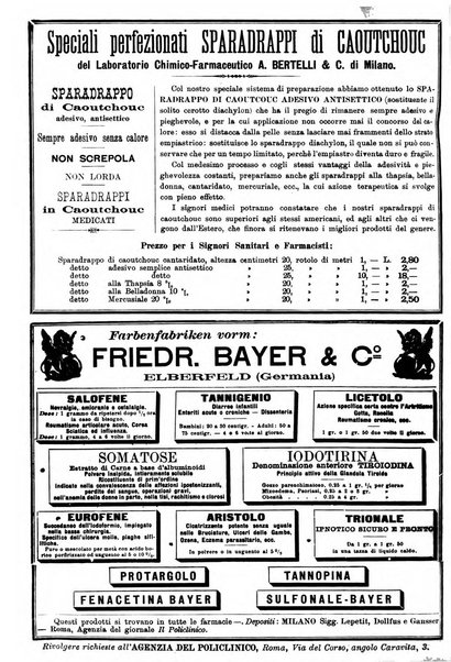 Supplemento al policlinico periodico di medicina, chirurgia ed igiene