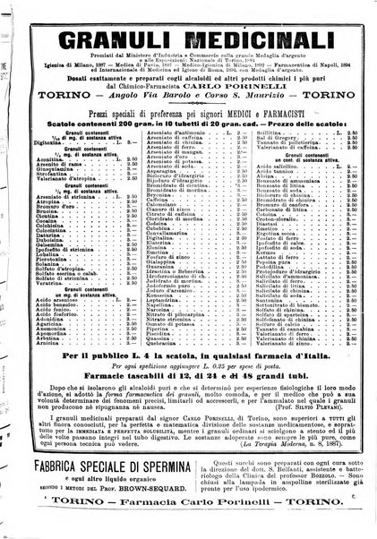 Supplemento al policlinico periodico di medicina, chirurgia ed igiene