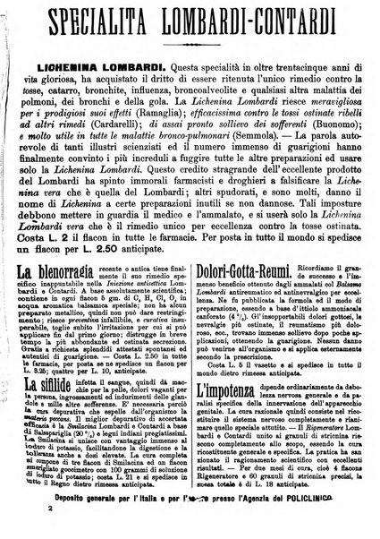 Supplemento al policlinico periodico di medicina, chirurgia ed igiene