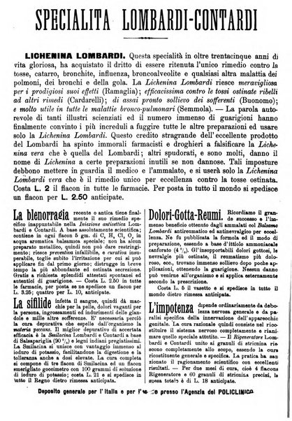 Supplemento al policlinico periodico di medicina, chirurgia ed igiene