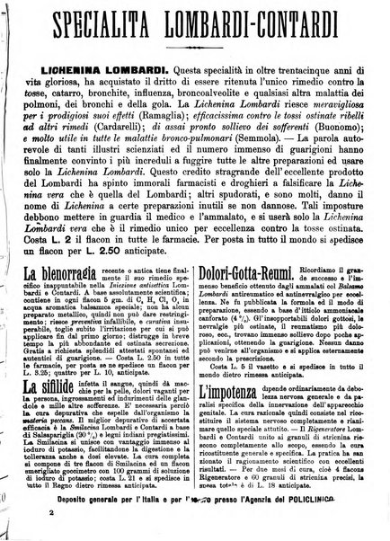 Supplemento al policlinico periodico di medicina, chirurgia ed igiene