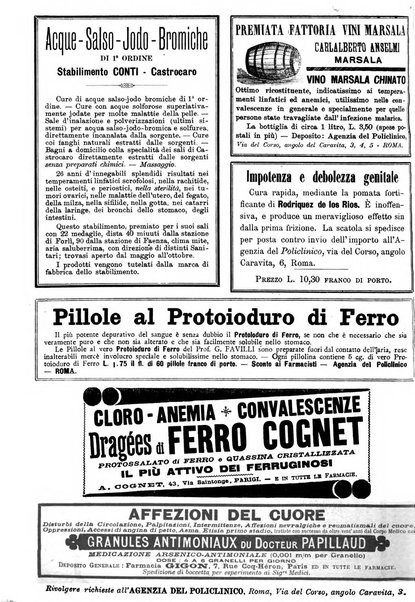 Supplemento al policlinico periodico di medicina, chirurgia ed igiene