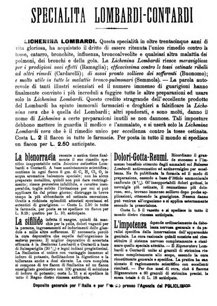 Supplemento al policlinico periodico di medicina, chirurgia ed igiene