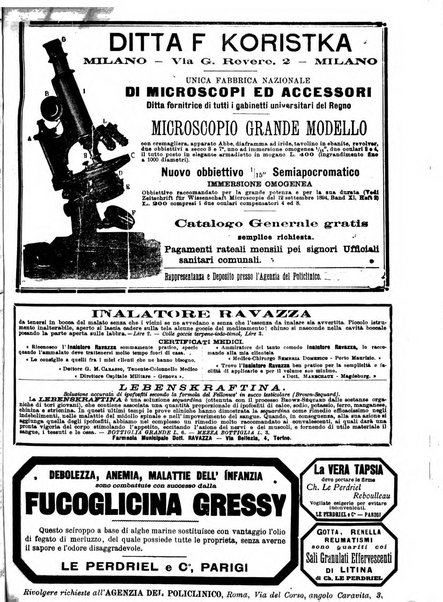 Supplemento al policlinico periodico di medicina, chirurgia ed igiene