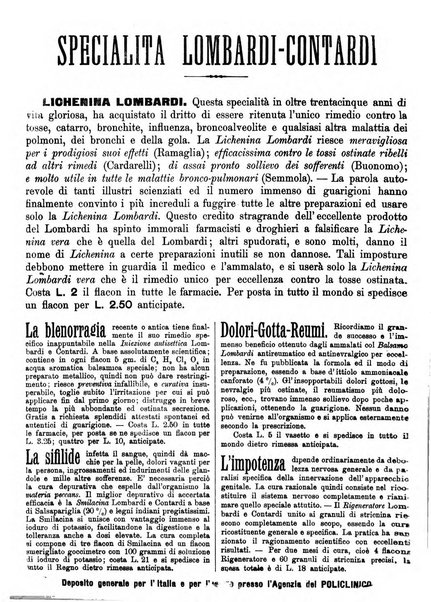 Supplemento al policlinico periodico di medicina, chirurgia ed igiene