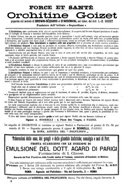 Supplemento al policlinico periodico di medicina, chirurgia ed igiene