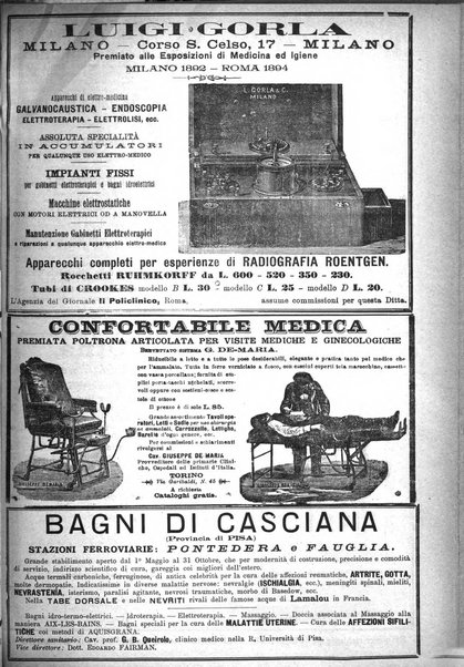 Supplemento al policlinico periodico di medicina, chirurgia ed igiene