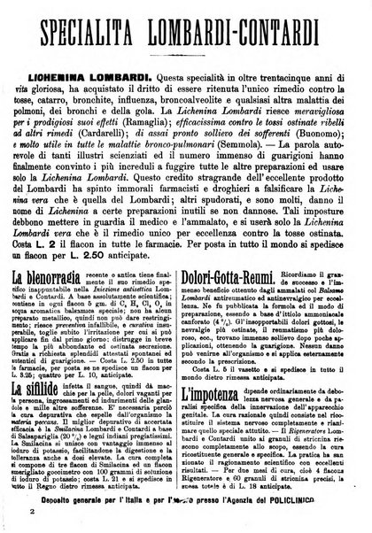 Supplemento al policlinico periodico di medicina, chirurgia ed igiene