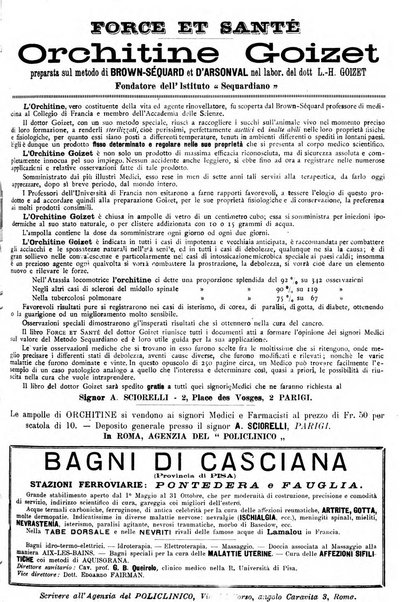 Supplemento al policlinico periodico di medicina, chirurgia ed igiene