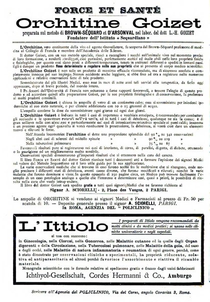 Supplemento al policlinico periodico di medicina, chirurgia ed igiene