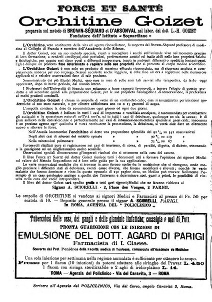 Supplemento al policlinico periodico di medicina, chirurgia ed igiene