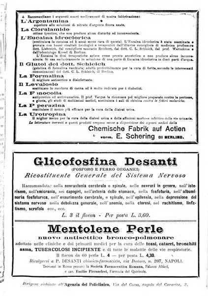 Supplemento al policlinico periodico di medicina, chirurgia ed igiene