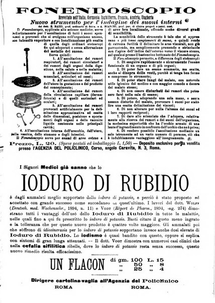 Supplemento al policlinico periodico di medicina, chirurgia ed igiene