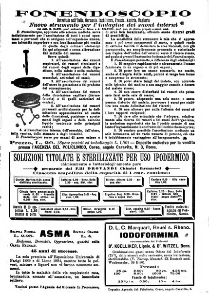 Supplemento al policlinico periodico di medicina, chirurgia ed igiene