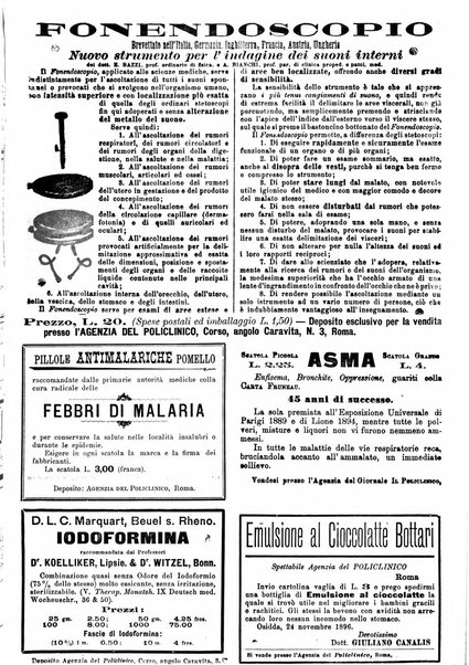 Supplemento al policlinico periodico di medicina, chirurgia ed igiene