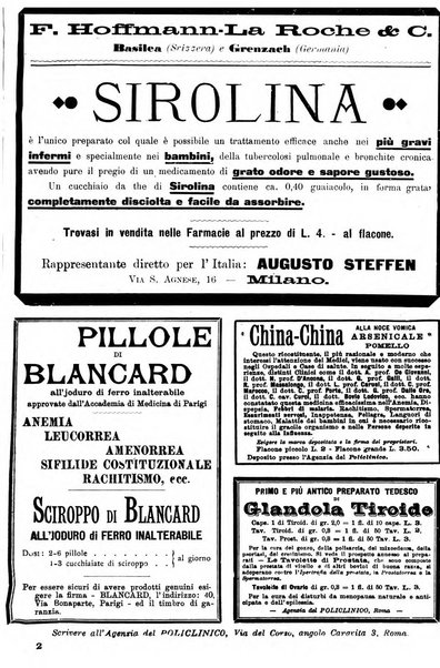 Supplemento al policlinico periodico di medicina, chirurgia ed igiene