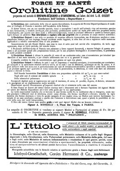 Supplemento al policlinico periodico di medicina, chirurgia ed igiene