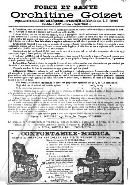 Supplemento al policlinico periodico di medicina, chirurgia ed igiene