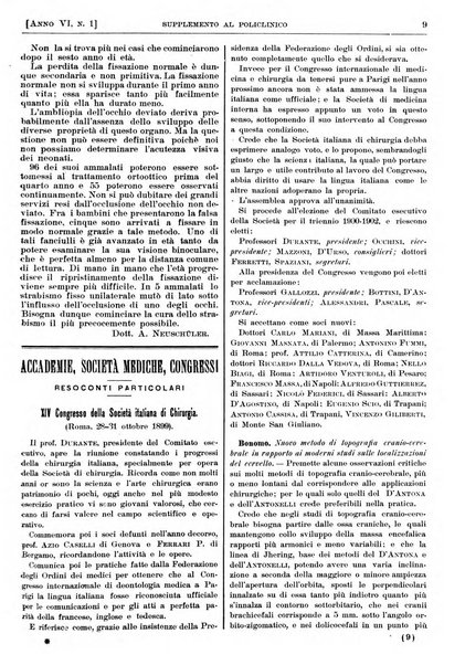 Supplemento al policlinico periodico di medicina, chirurgia ed igiene