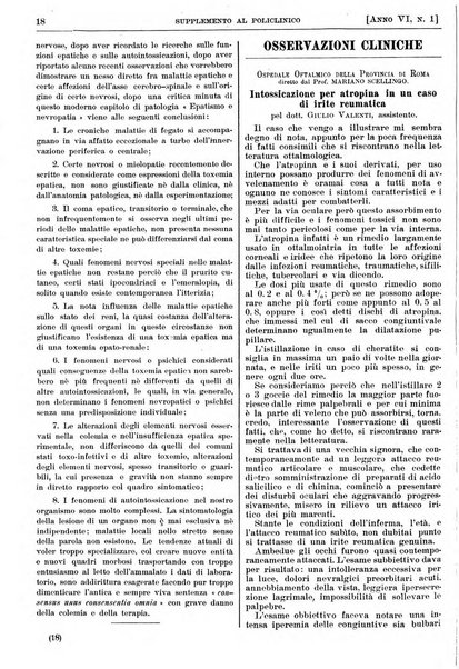 Supplemento al policlinico periodico di medicina, chirurgia ed igiene