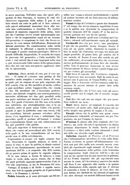 Supplemento al policlinico periodico di medicina, chirurgia ed igiene