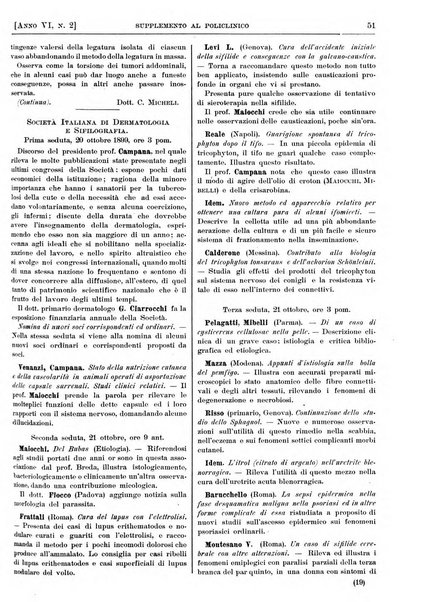 Supplemento al policlinico periodico di medicina, chirurgia ed igiene