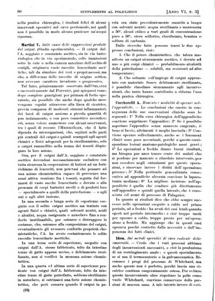 Supplemento al policlinico periodico di medicina, chirurgia ed igiene