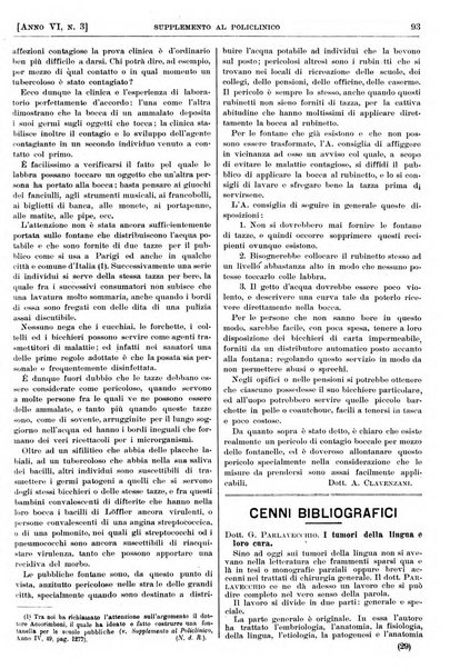 Supplemento al policlinico periodico di medicina, chirurgia ed igiene