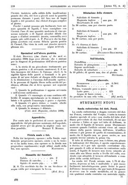 Supplemento al policlinico periodico di medicina, chirurgia ed igiene