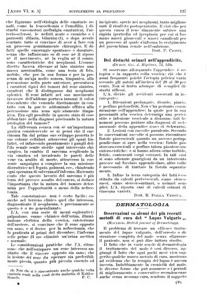 Supplemento al policlinico periodico di medicina, chirurgia ed igiene