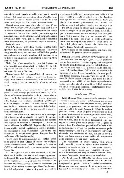 Supplemento al policlinico periodico di medicina, chirurgia ed igiene