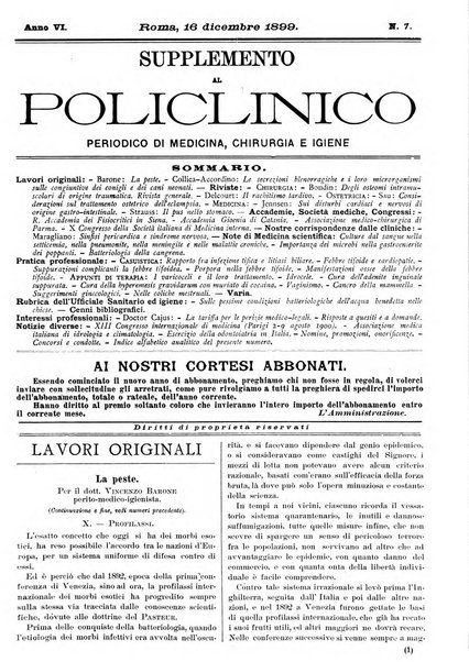 Supplemento al policlinico periodico di medicina, chirurgia ed igiene