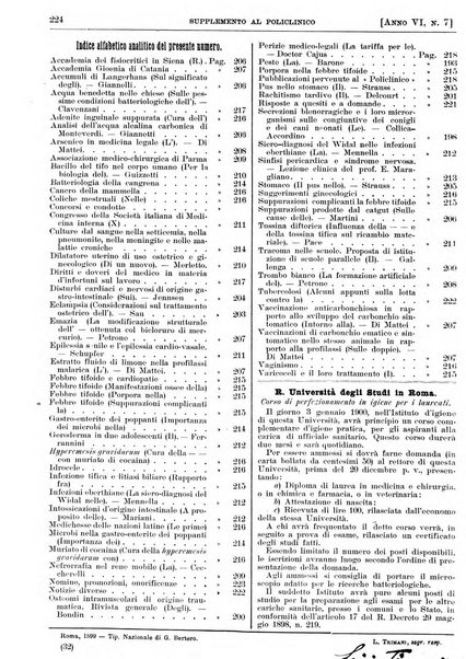 Supplemento al policlinico periodico di medicina, chirurgia ed igiene