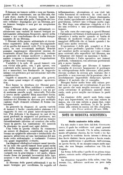 Supplemento al policlinico periodico di medicina, chirurgia ed igiene