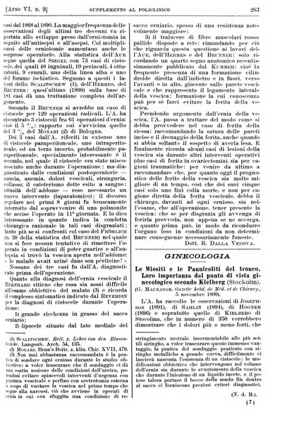 Supplemento al policlinico periodico di medicina, chirurgia ed igiene